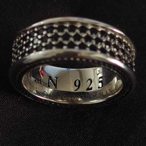 David Yurman Triple Row Black Diamond Ring - Picture 6 of 6